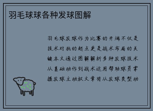 羽毛球球各种发球图解